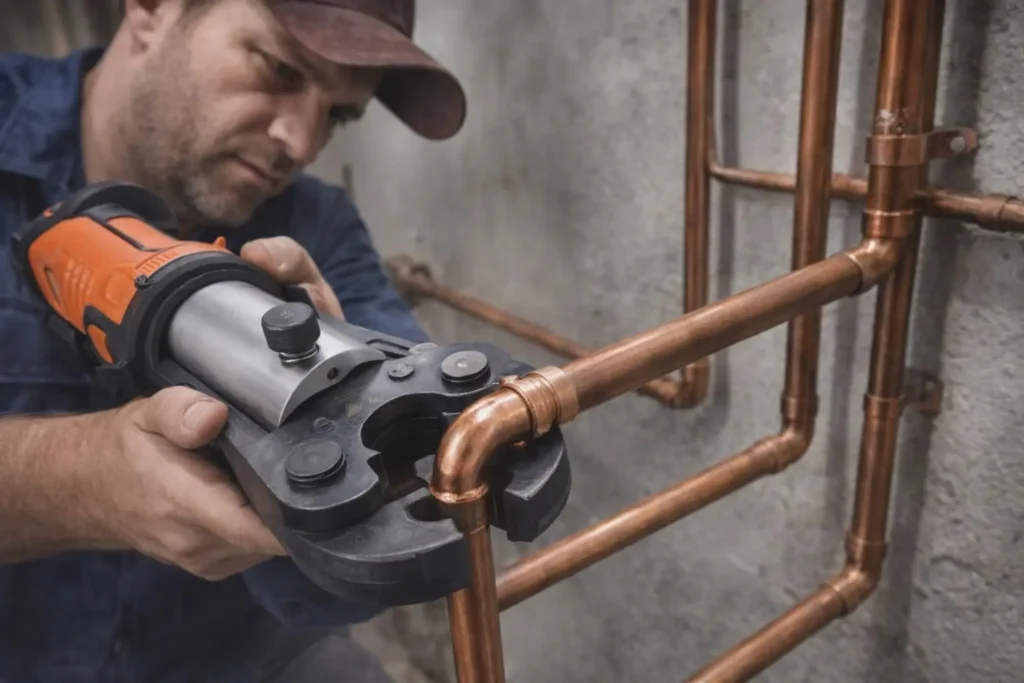 Pipe ProPress Tool Review: Is The VEVOR Press Tool Worth It? 10 Plumber using a Vevor Pipe ProPress Tool